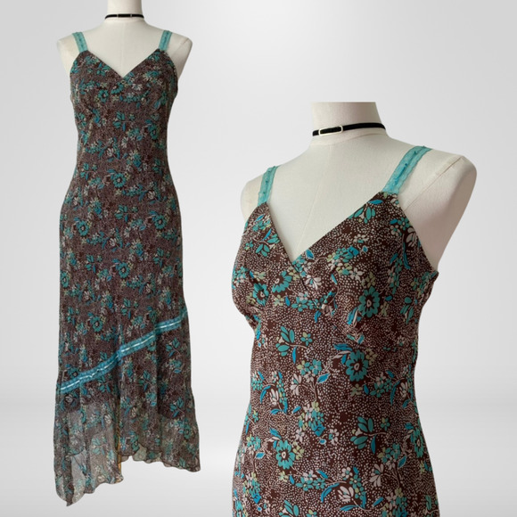 Believe Dresses & Skirts - Vtg Believe Y2K Babydoll Maxi Dress Size 6 Asymmetric Fairy Whimsigoth Grunge